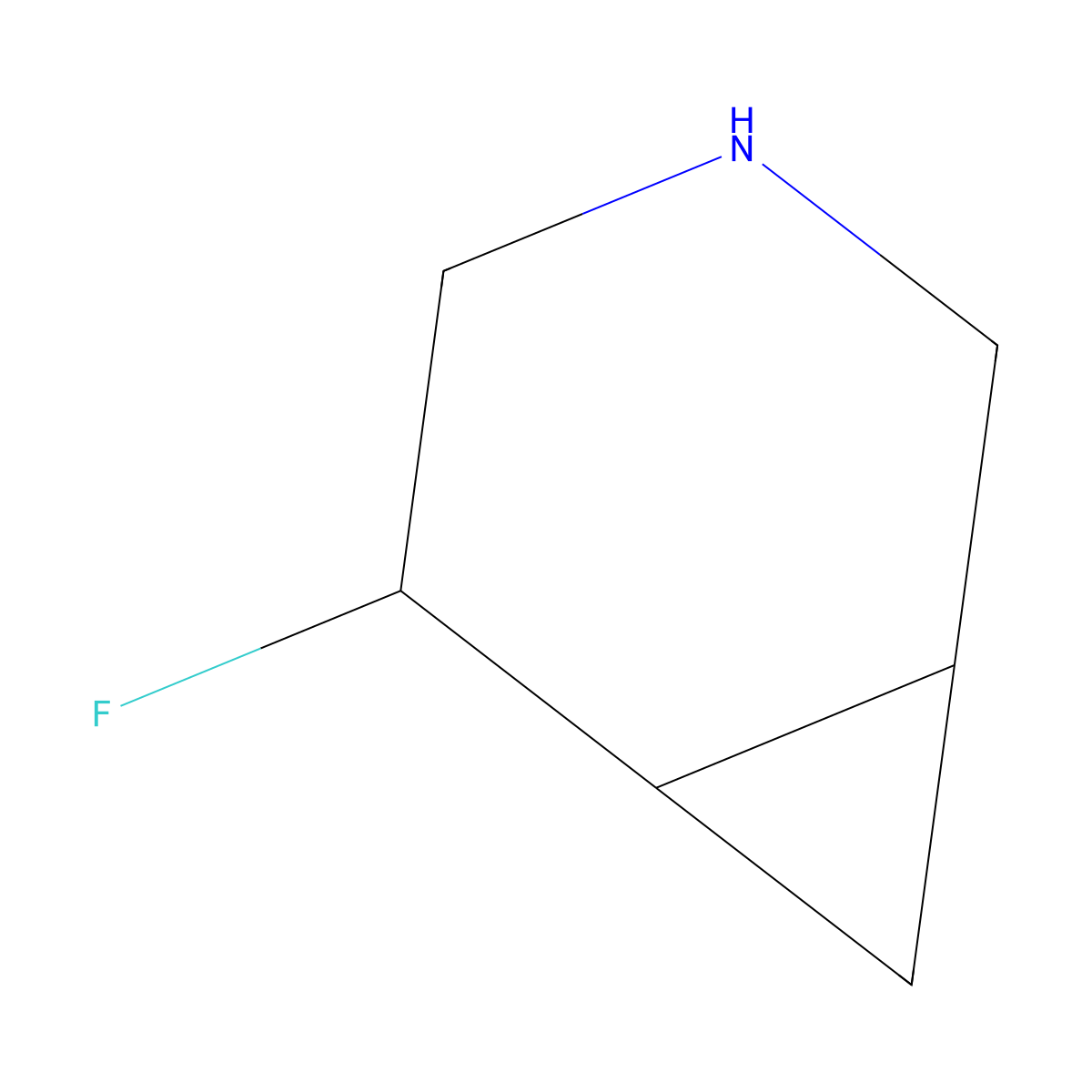 (1R,5R,6S)-5-fluoro-3-azabicyclo[4.1.0]heptane molecular structure, CAS 1445950-82-2