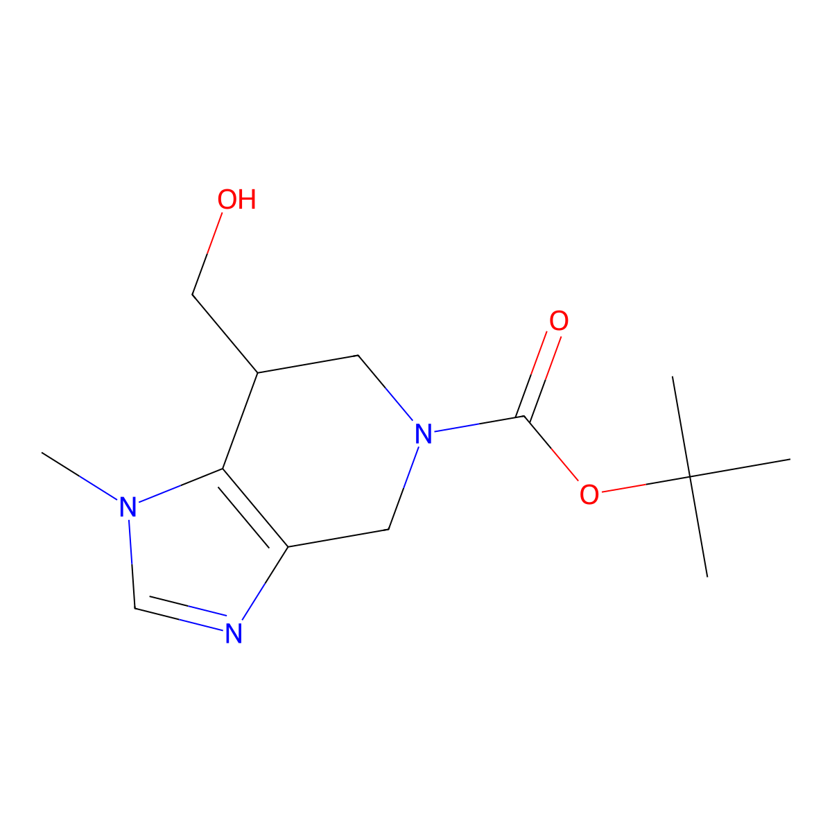 tert-Butyl 7-(hydroxymethyl)-1-methyl-6,7-dihydro-1H-imidazo[4,5-c]pyridine-5(4H)-carboxylate molecular structure, CAS 1445950-83-3