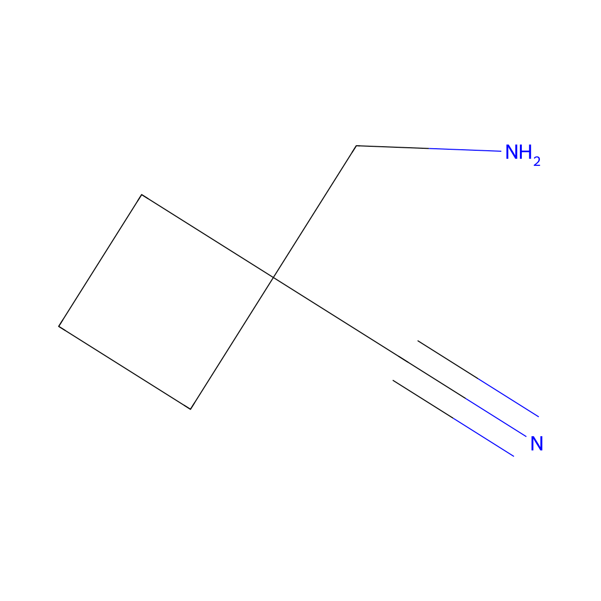 1-(Aminomethyl)cyclobutanecarbonitrile molecular structure, CAS 1445950-93-5