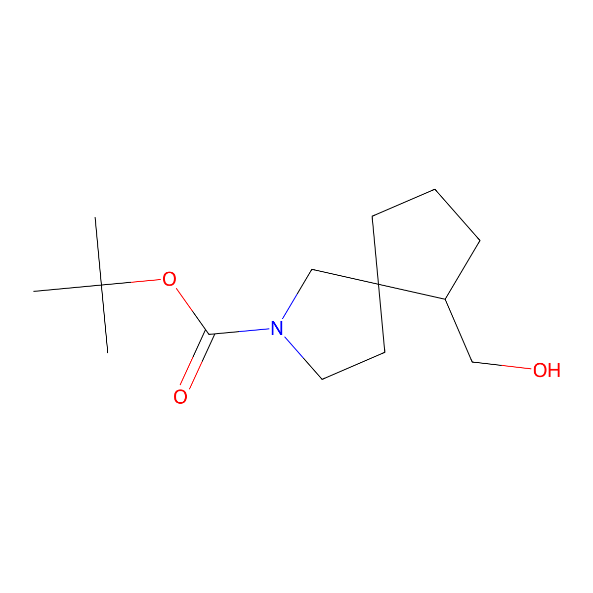 tert-Butyl 6-(hydroxymethyl)-2-azaspiro[4.4]nonane-2-carboxylate molecular structure, CAS 1445950-94-6