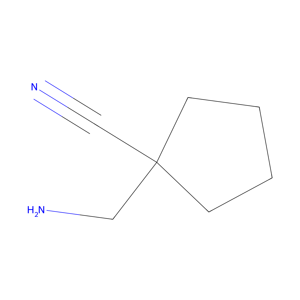 1-(Aminomethyl)cyclopentane-1-carbonitrile molecular structure, CAS 1445950-98-0
