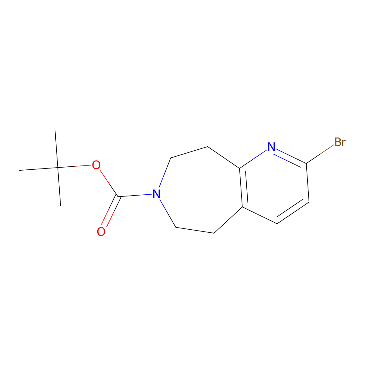 tert-Butyl 2-bromo-8,9-dihydro-5H-pyrido[2,3-d]azepine-7(6H)-carboxylate molecular structure, CAS 1445951-00-7