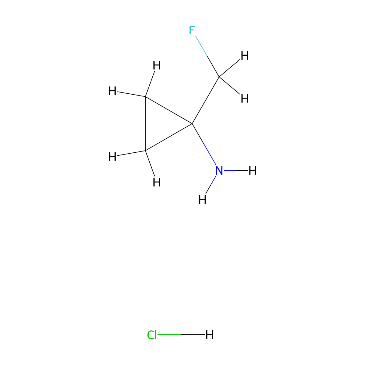 1-(Fluoromethyl)cyclopropanamine hydrochloride molecular structure, CAS 1445951-06-3