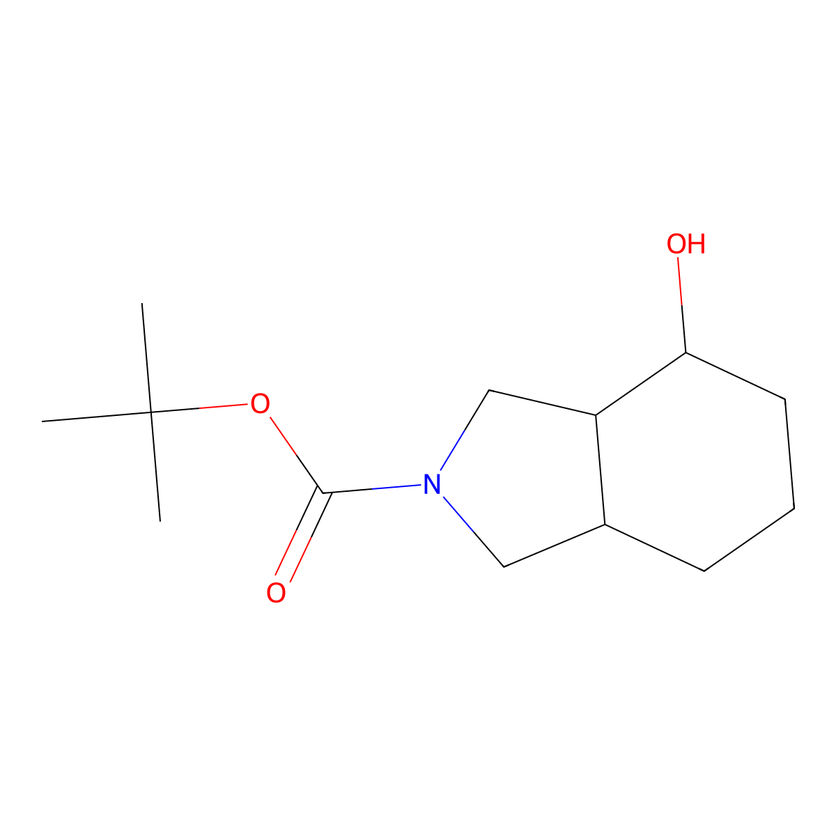 Racemic-(3aR,4R,7aS)-tert-butyl 4-hydroxyhexahydro-1H-isoindole-2(3H)-carboxylate molecular structure, CAS 1445951-13-2