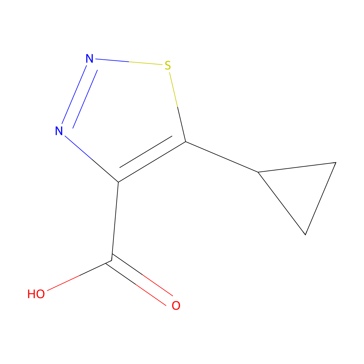 5-Cyclopropyl-1,2,3-thiadiazole-4-carboxylic acid molecular structure, CAS 1445951-16-5