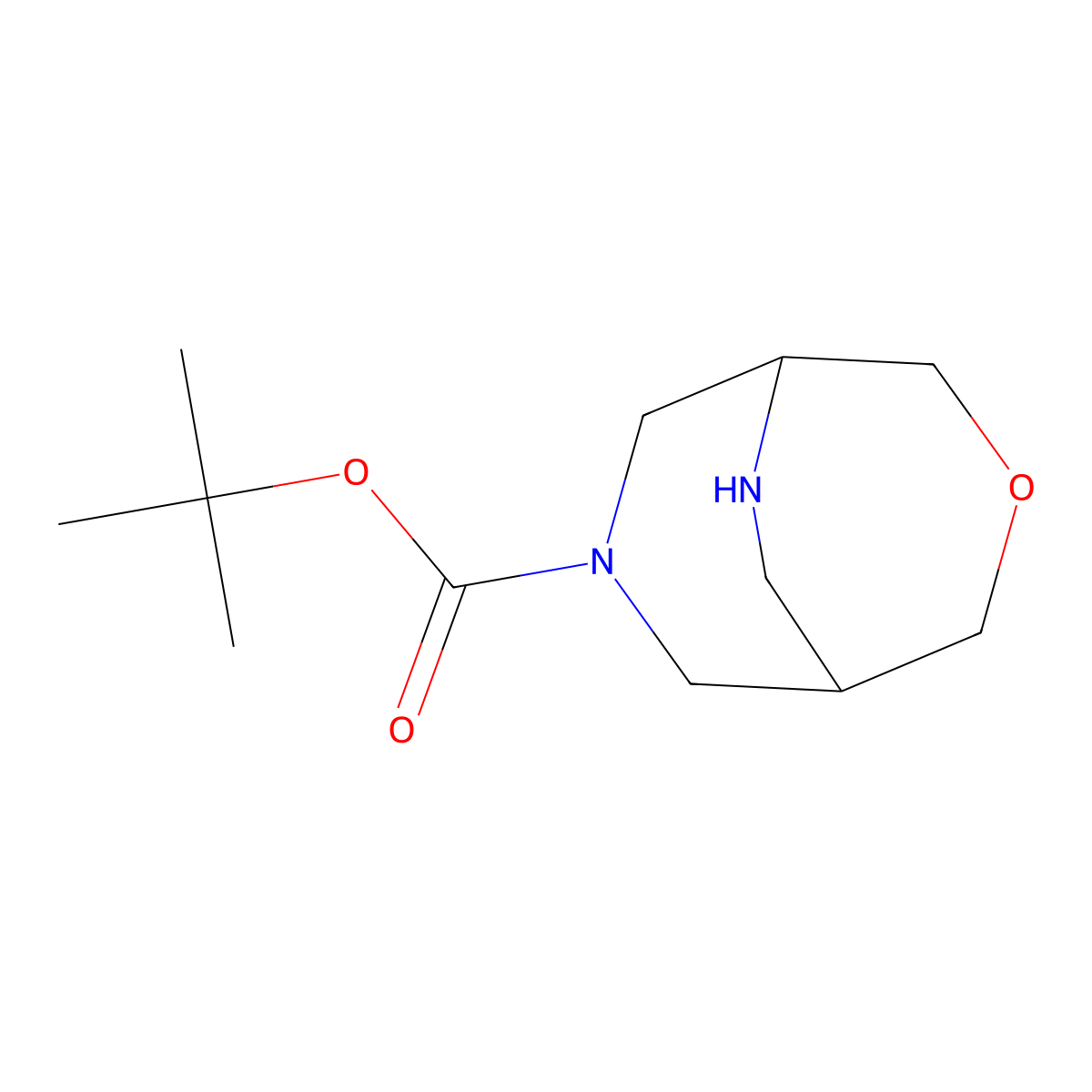 Tert-butyl 3-oxa-7,9-diazabicyclo[3.3.2]decane-7-carboxylate molecular structure, CAS 1445951-18-7