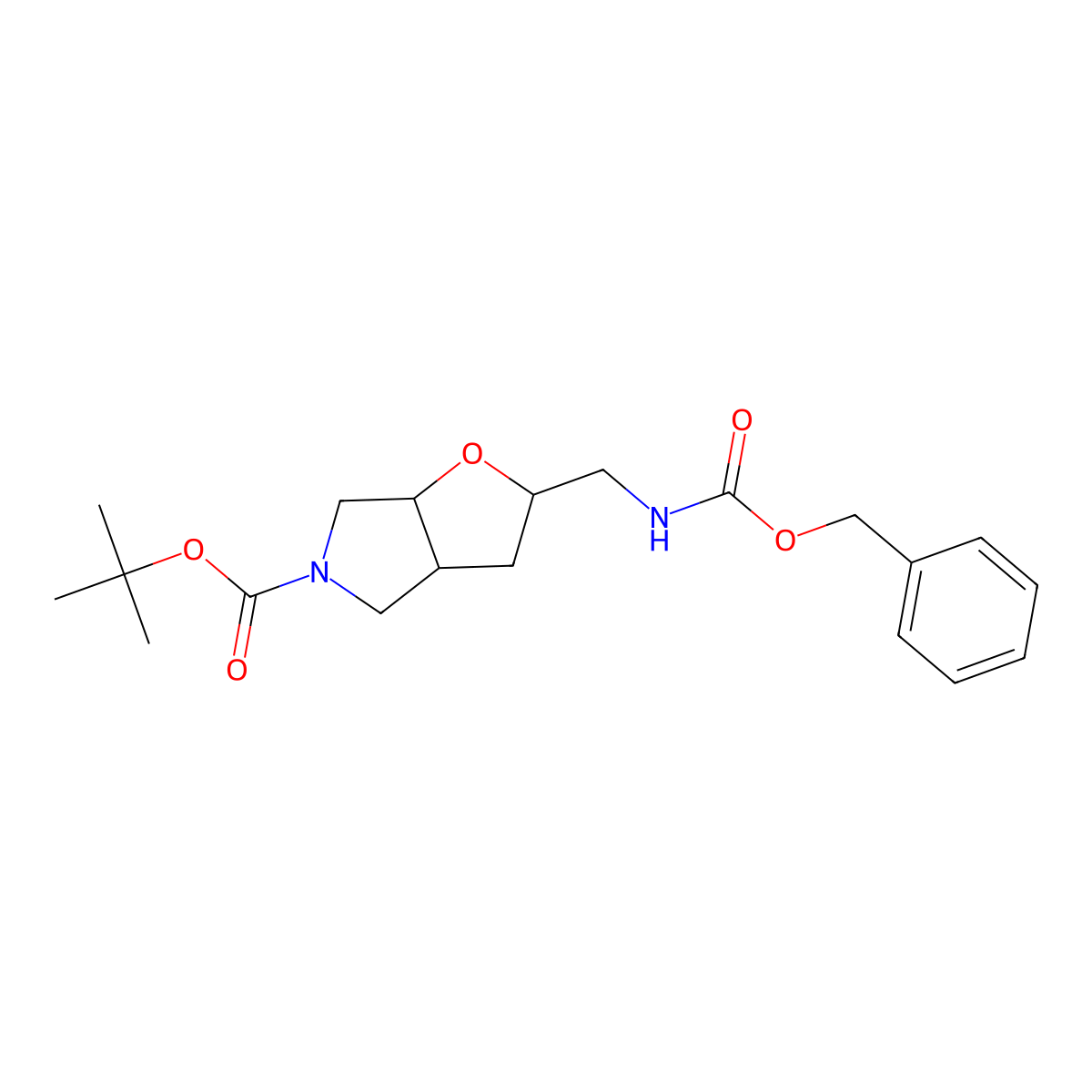 Racemic-(2R,3aR,6aR)-tert-butyl 2-((((benzyloxy)carbonyl)amino)methyl)tetrahydro-2H-furo[2,3-c]pyrrole-5(3H)-carboxylate molecular structure, CAS 1445951-20-1