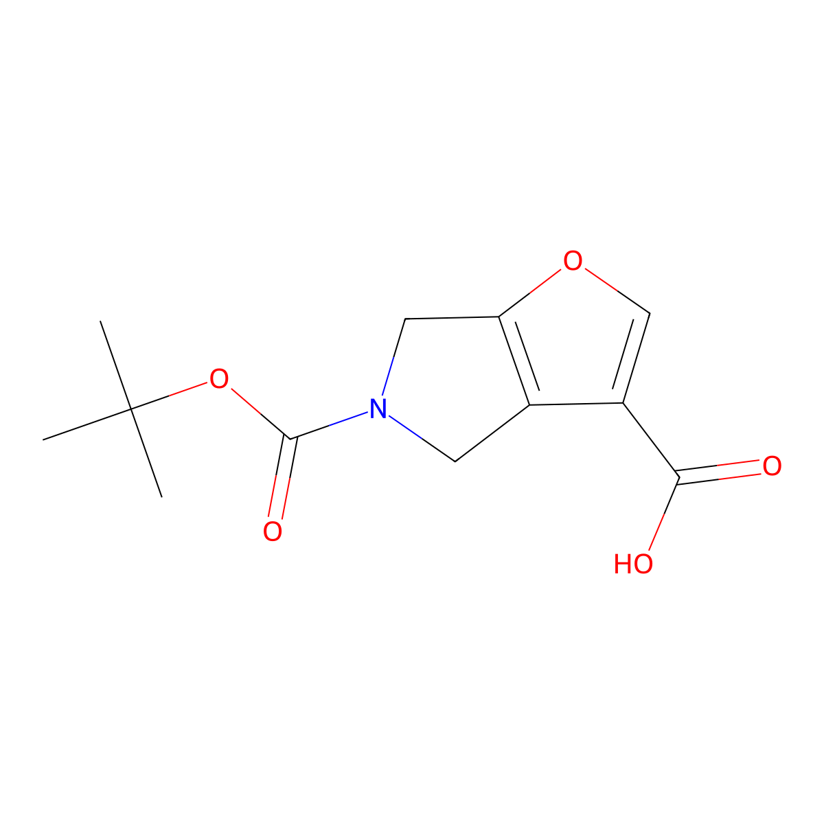 5-[(tert-butoxy)carbonyl]-4H,5H,6H-furo[2,3-c]pyrrole-3-carboxylic acid molecular structure, CAS 1445951-23-4