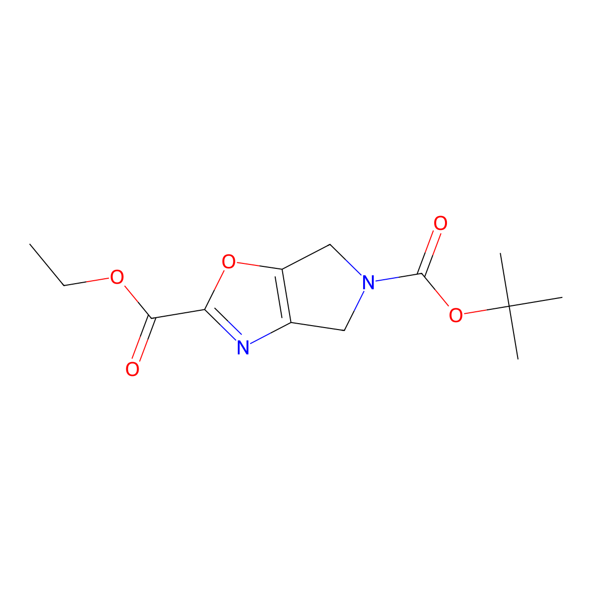 5-tert-Butyl 2-ethyl 4H-pyrrolo[3,4-d]oxazole-2,5(6H)-dicarboxylate molecular structure, CAS 1445951-26-7