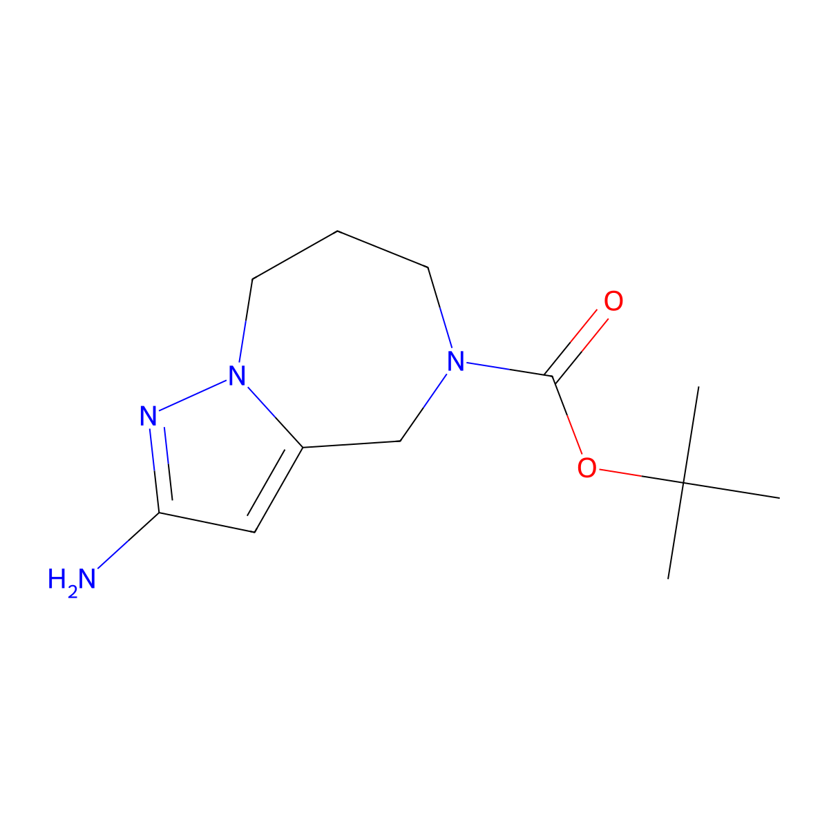 Tert-butyl 2-amino-4,6,7,8-tetrahydropyrazolo[1,5-a][1,4]diazepine-5-carboxylate molecular structure, CAS 1445951-35-8