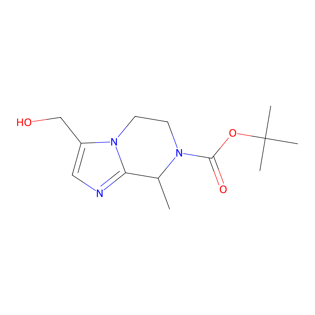 tert-Butyl 3-(hydroxymethyl)-8-methyl-5,6-dihydroimidazo[1,2-a]pyrazine-7(8H)-carboxylate molecular structure, CAS 1445951-38-1