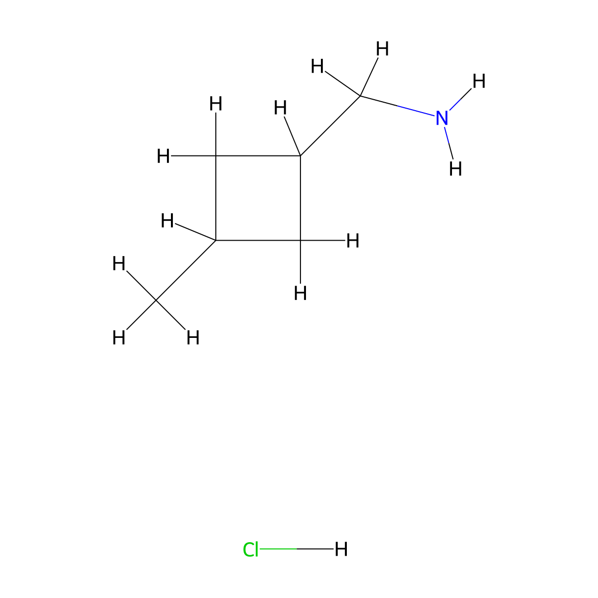 1-(3-Methylcyclobutyl)methanamine hydrochloride molecular structure, CAS 1445951-46-1