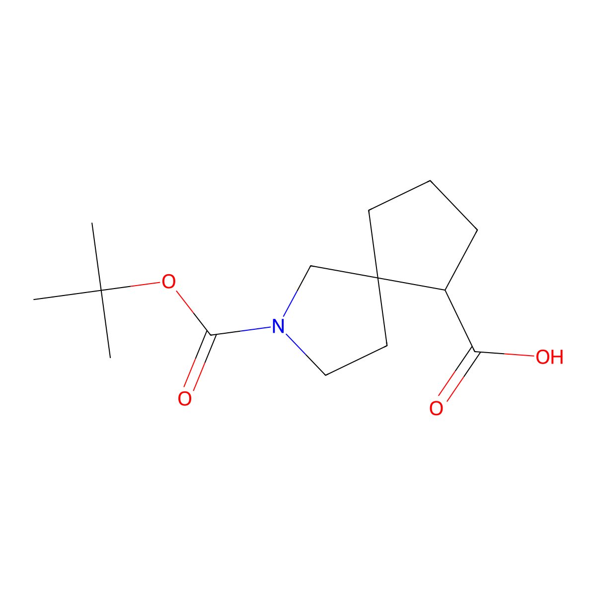 2-(tert-Butoxycarbonyl)-2-azaspiro[4.4]nonane-6-carboxylic acid molecular structure, CAS 1445951-47-2