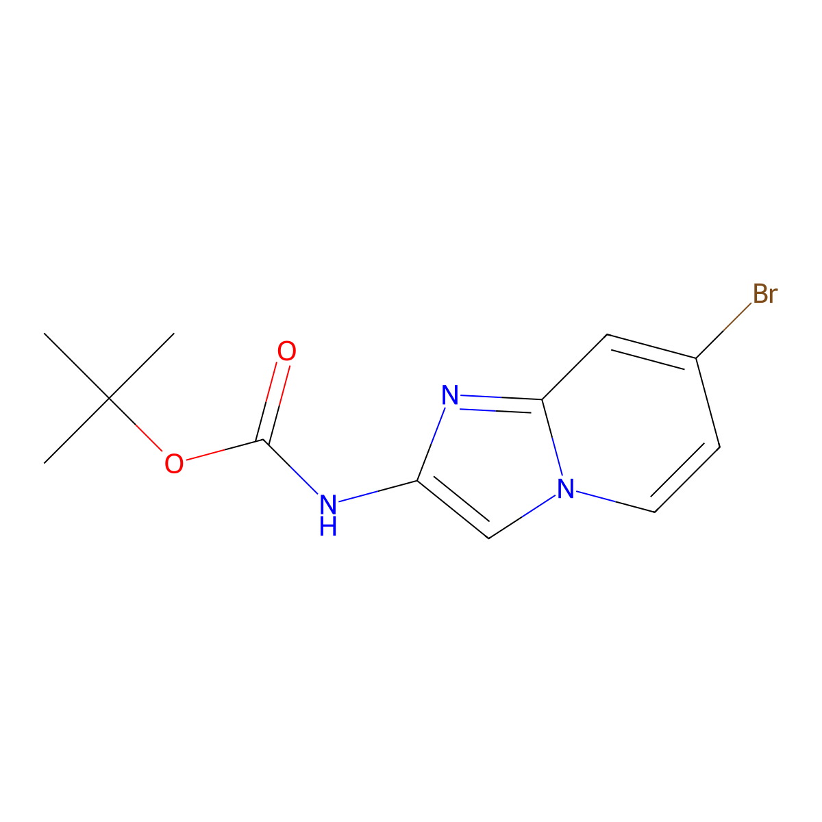 tert-Butyl (7-bromoimidazo[1,2-a]pyridin-2-yl)carbamate molecular structure, CAS 1445951-50-7