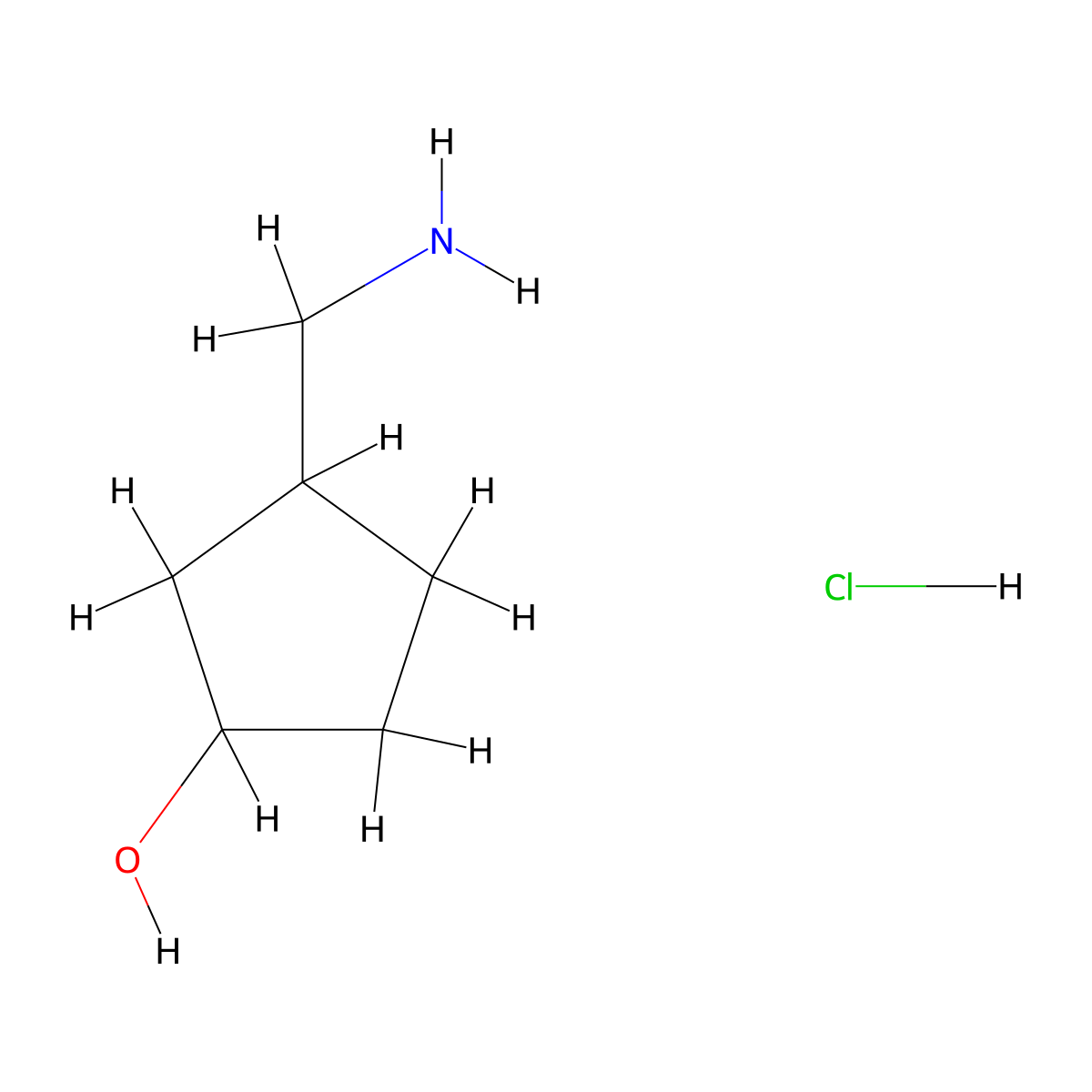 3-(Aminomethyl)cyclopentanol hydrochloride molecular structure, CAS 1445951-54-1