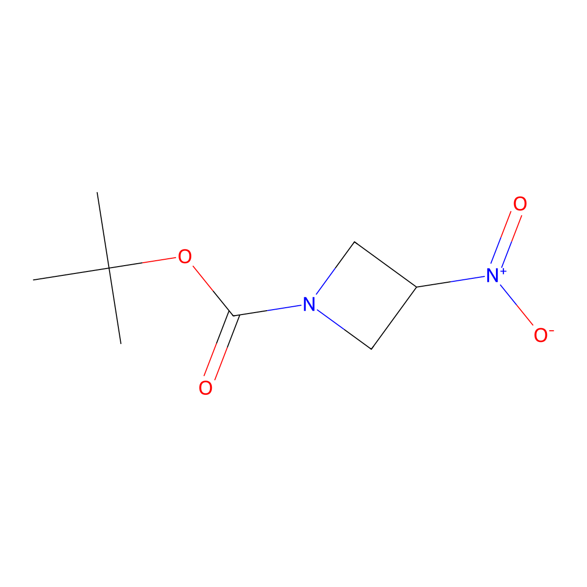 Tert-butyl 3-nitroazetidine-1-carboxylate molecular structure, CAS 1445951-55-2