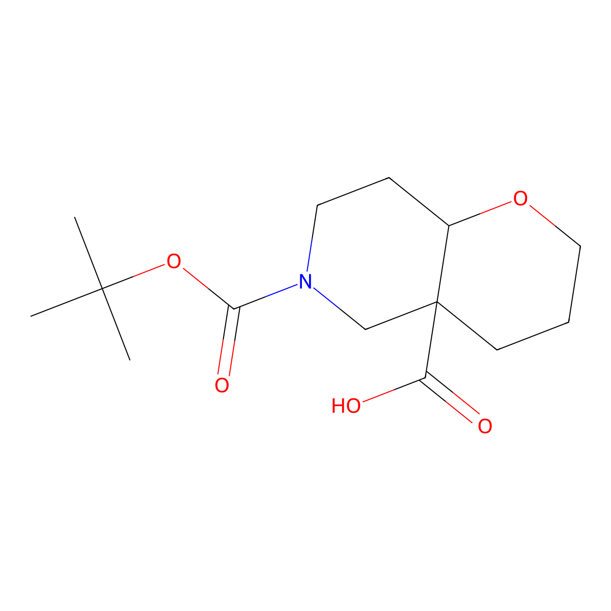 cis-6-(tert-Butoxycarbonyl)octahydro-2H-pyrano[3,2-c]pyridine-4a-carboxylic acid molecular structure, CAS 1445951-56-3