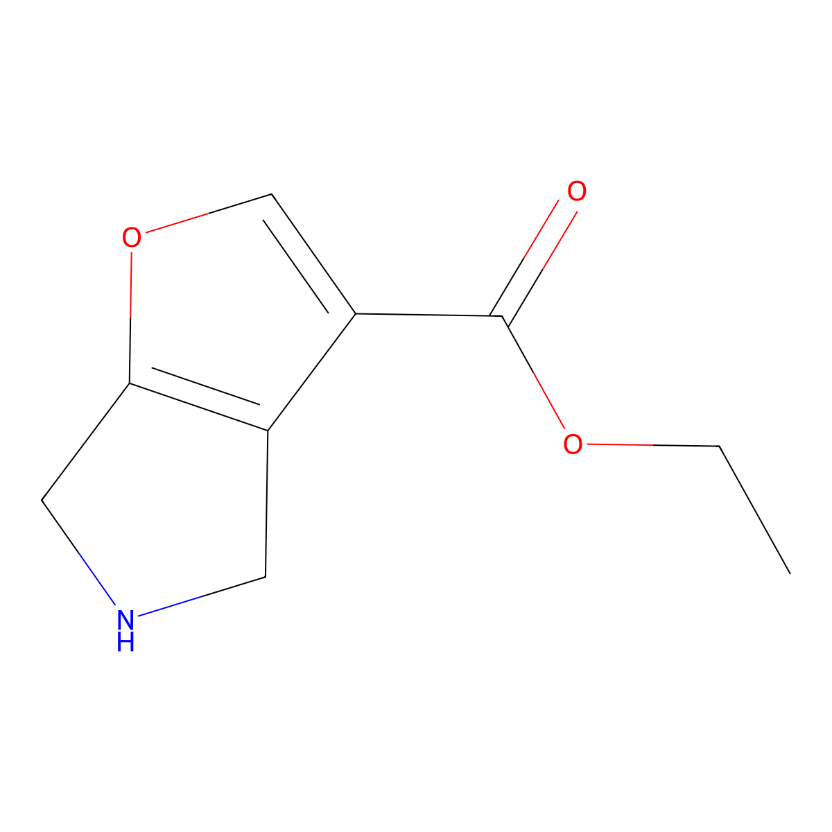 Ethyl 5,6-dihydro-4H-furo[2,3-c]pyrrole-3-carboxylate molecular structure, CAS 1445951-58-5