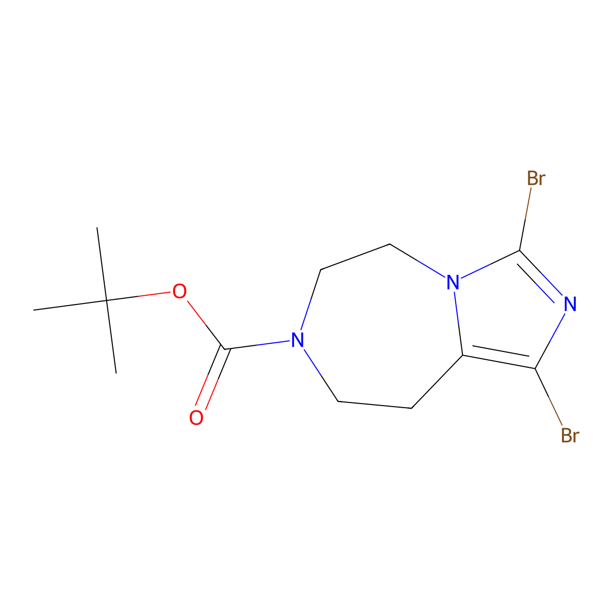 Tert-Butyl 1,3-Dibromo-8,9-Dihydro-5H-Imidazo[1,5-D][1,4]Diazepine-7(6H)-Carboxylate molecular structure, CAS 1445951-62-1