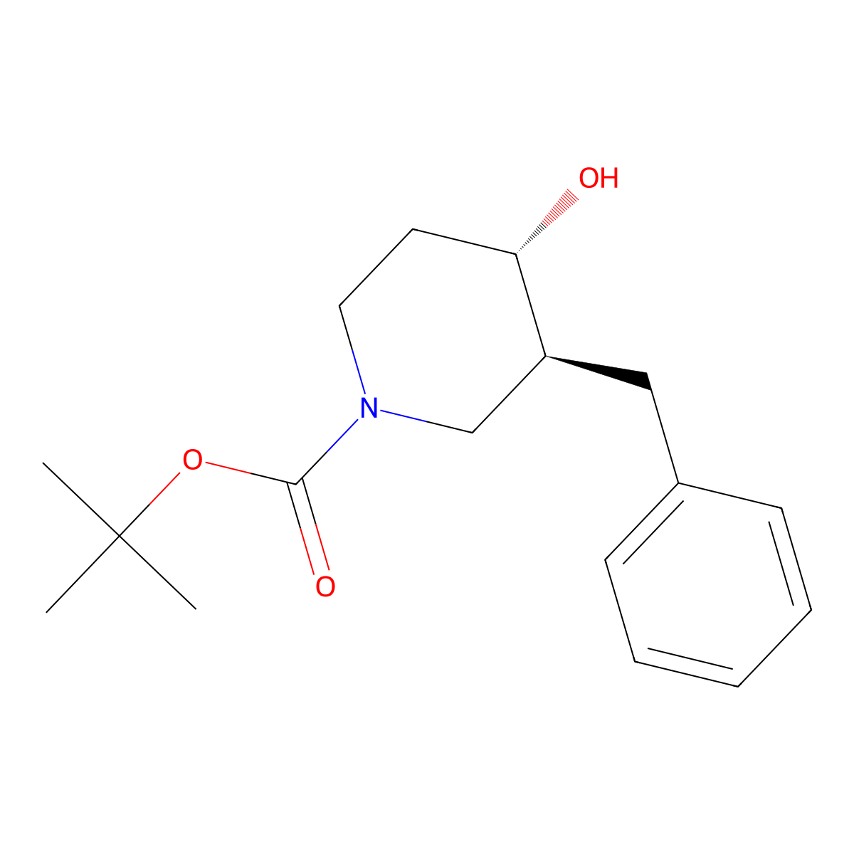 trans-tert-Butyl 3-benzyl-4-hydroxypiperidine-1-carboxylate molecular structure, CAS 1445951-69-8