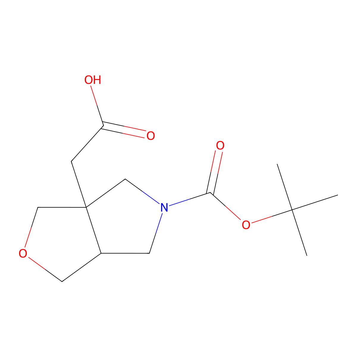 Cis-5-(Tert-Butoxycarbonyl)Hexahydro-1H-Furo[3,4-C]Pyrrol-3A-Yl)Acetic Acid molecular structure, CAS 1445951-70-1