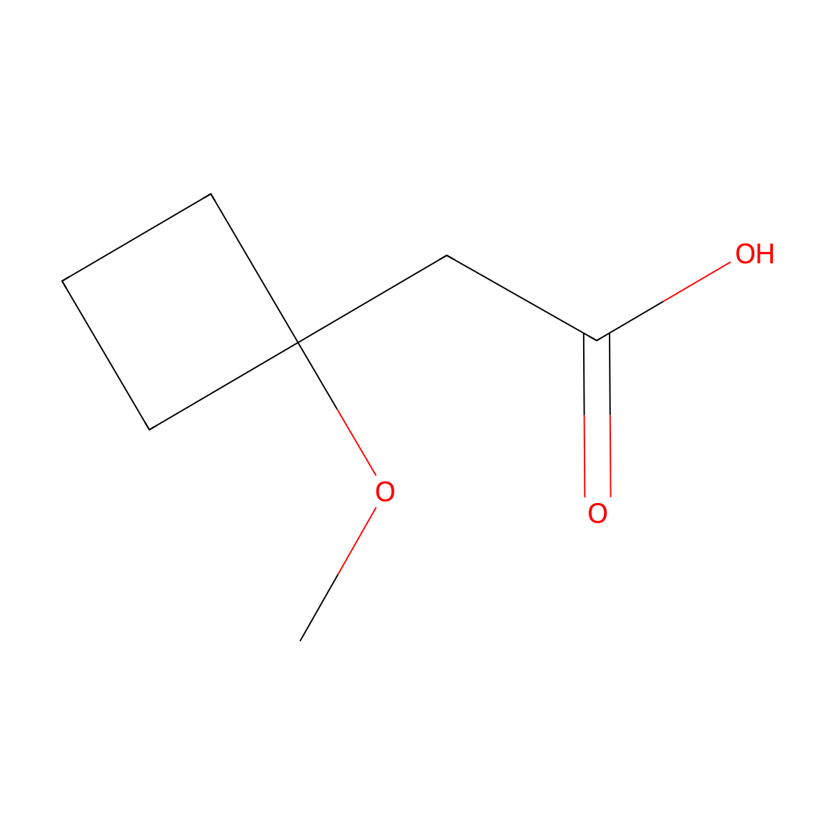 2-(1-Methoxycyclobutyl)acetic acid molecular structure, CAS 1445951-81-4