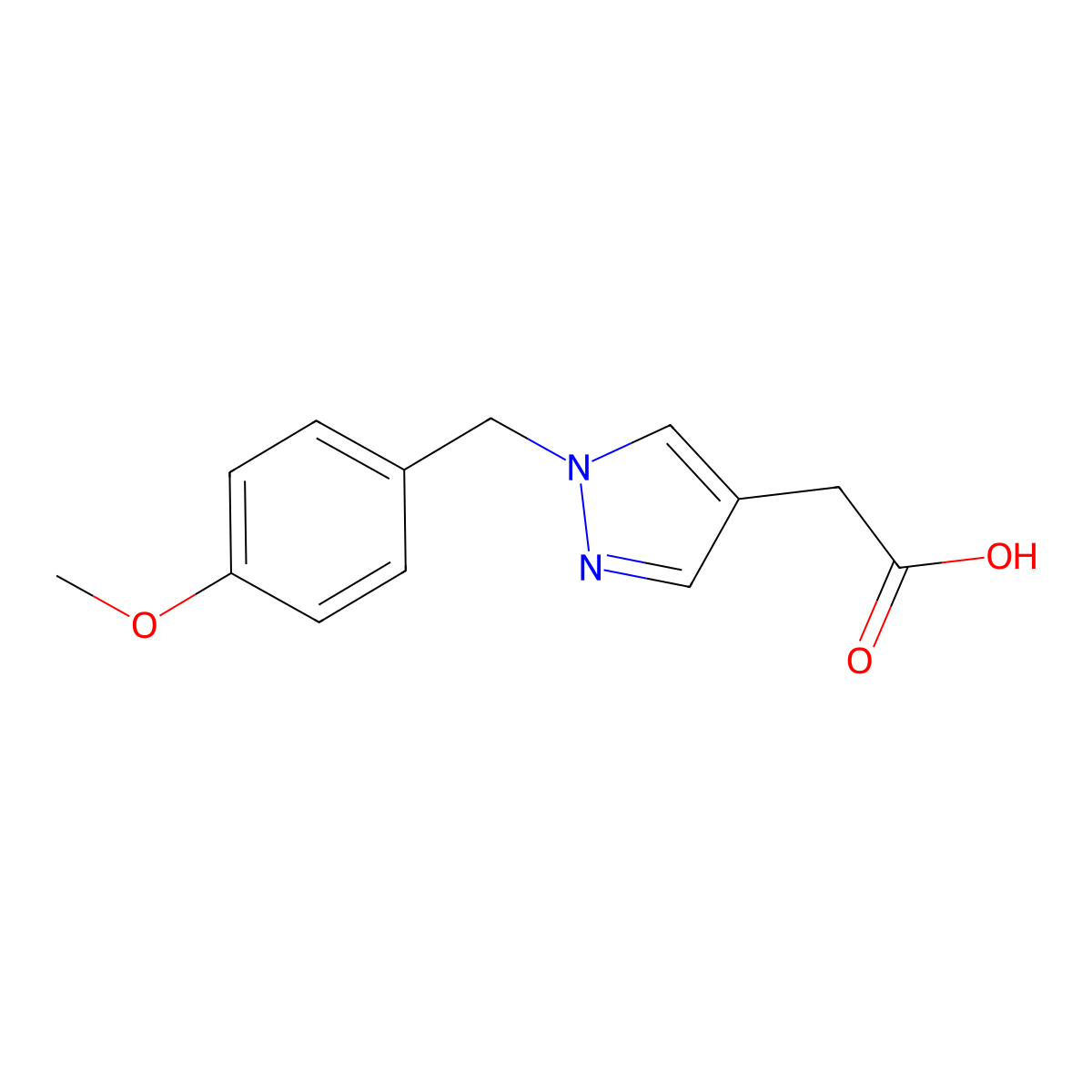 2-(1-(4-Methoxybenzyl)-1H-pyrazol-4-yl)acetic acid molecular structure, CAS 1445951-84-7