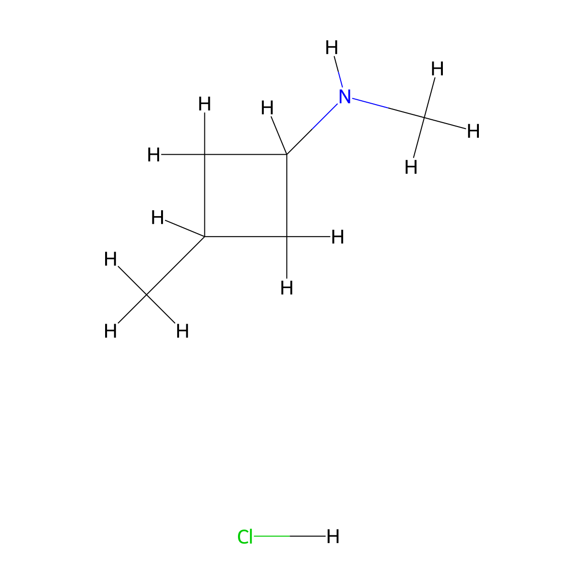 N,3-Dimethylcyclobutanamine hydrochloride molecular structure, CAS 1445951-89-2
