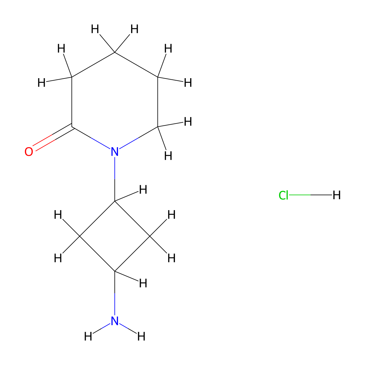 1-(3-Aminocyclobutyl)piperidin-2-one hydrochloride molecular structure, CAS 1445951-90-5