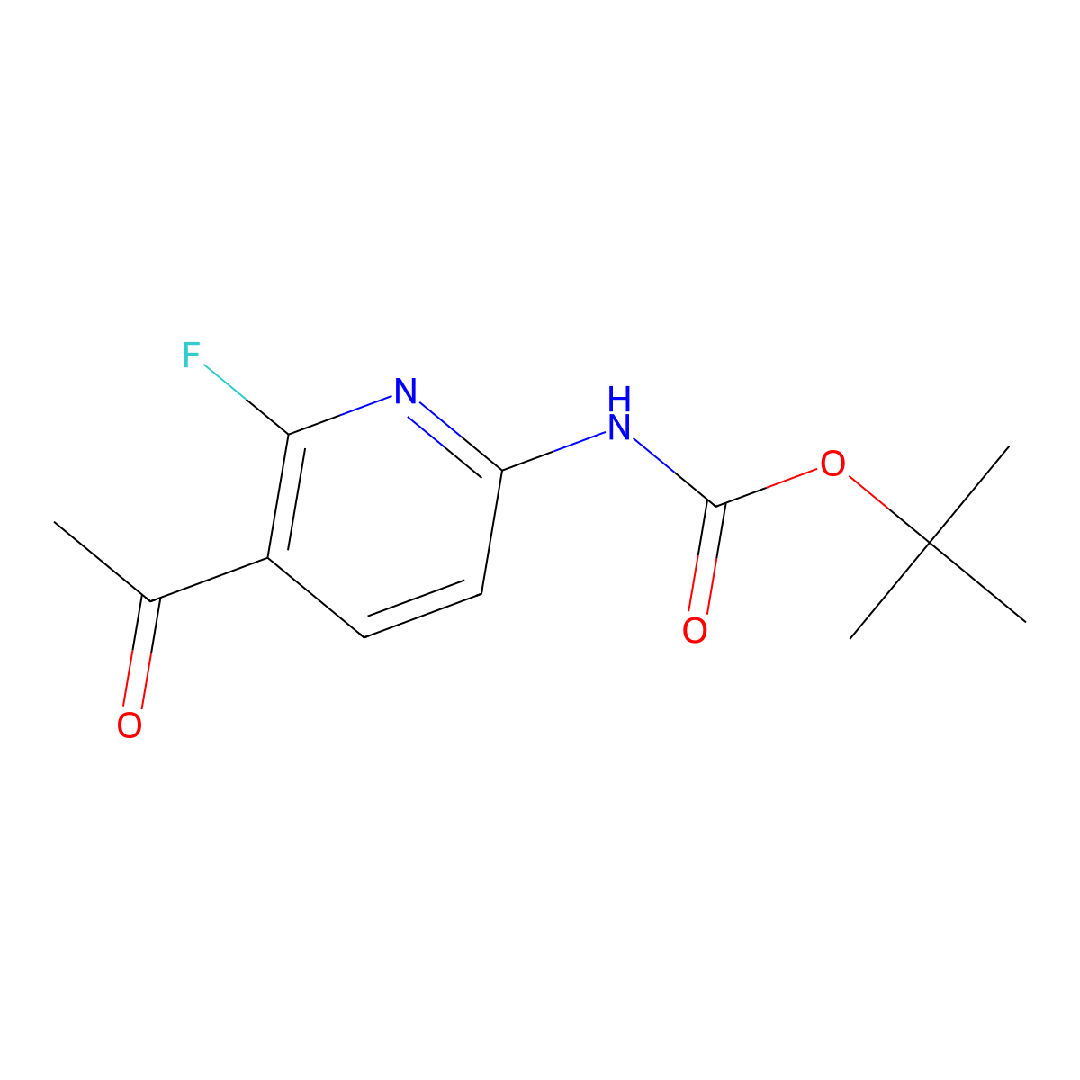 Tert-butyl (5-acetyl-6-fluoropyridin-2-YL)carbamate molecular structure, CAS 1445962-06-0