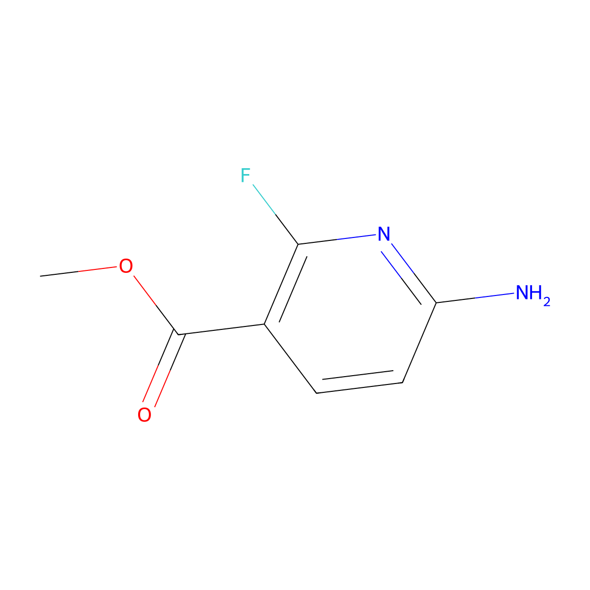 Methyl 6-amino-2-fluoropyridine-3-carboxylate molecular structure, CAS 1445962-42-4