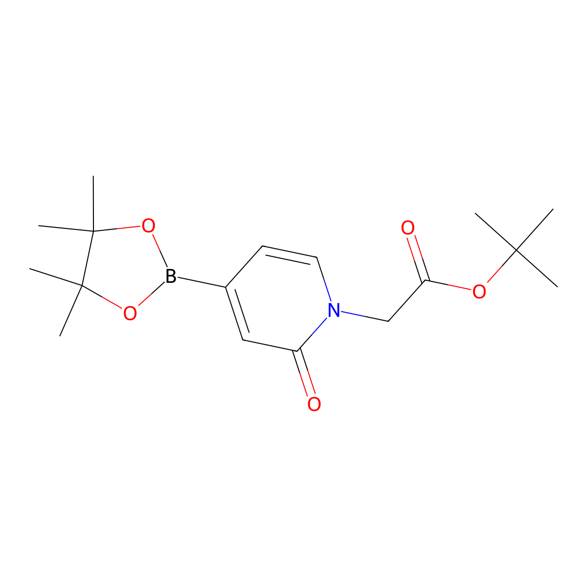 Tert-butyl 2-[2-oxo-4-(4,4,5,5-tetramethyl-1,3,2-dioxaborolan-2-yl)-1,2-dihydropyridin-1-yl]acetate molecular structure, CAS 1445962-56-0