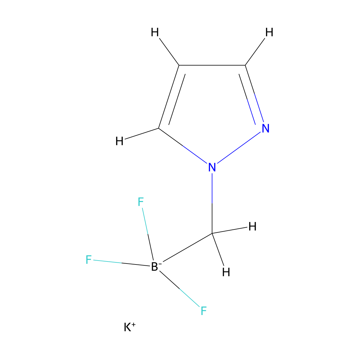 potassium trifluoro(1H-pyrazol-1-ylmethyl)boranuide molecular structure, CAS 1445962-99-1