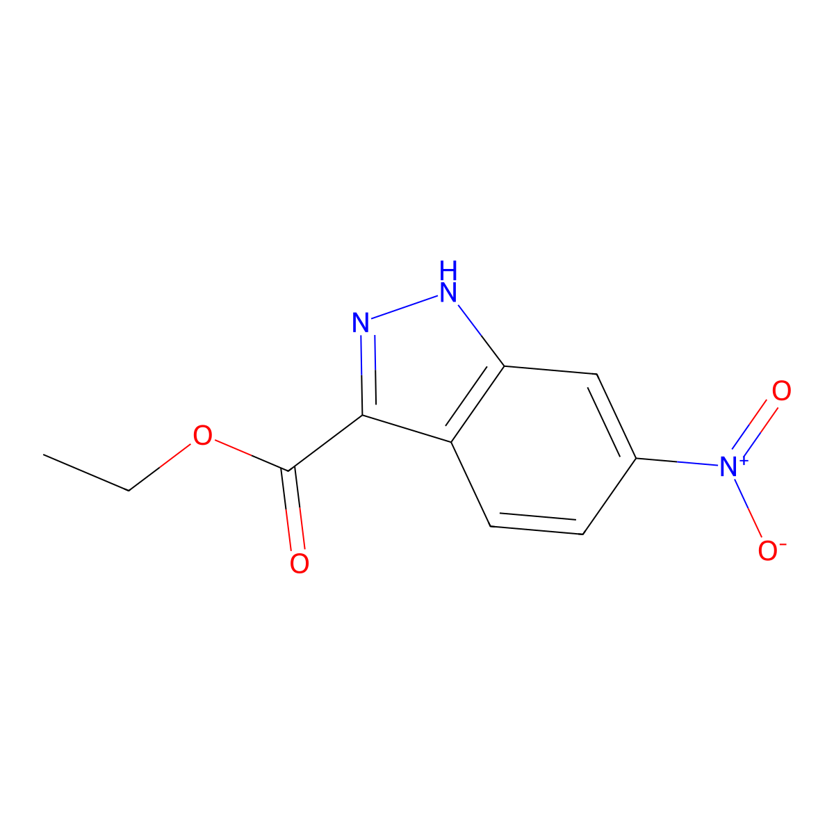 Ethyl 6-nitro-1H-indazole-3-carboxylate molecular structure, CAS 1445966-87-9