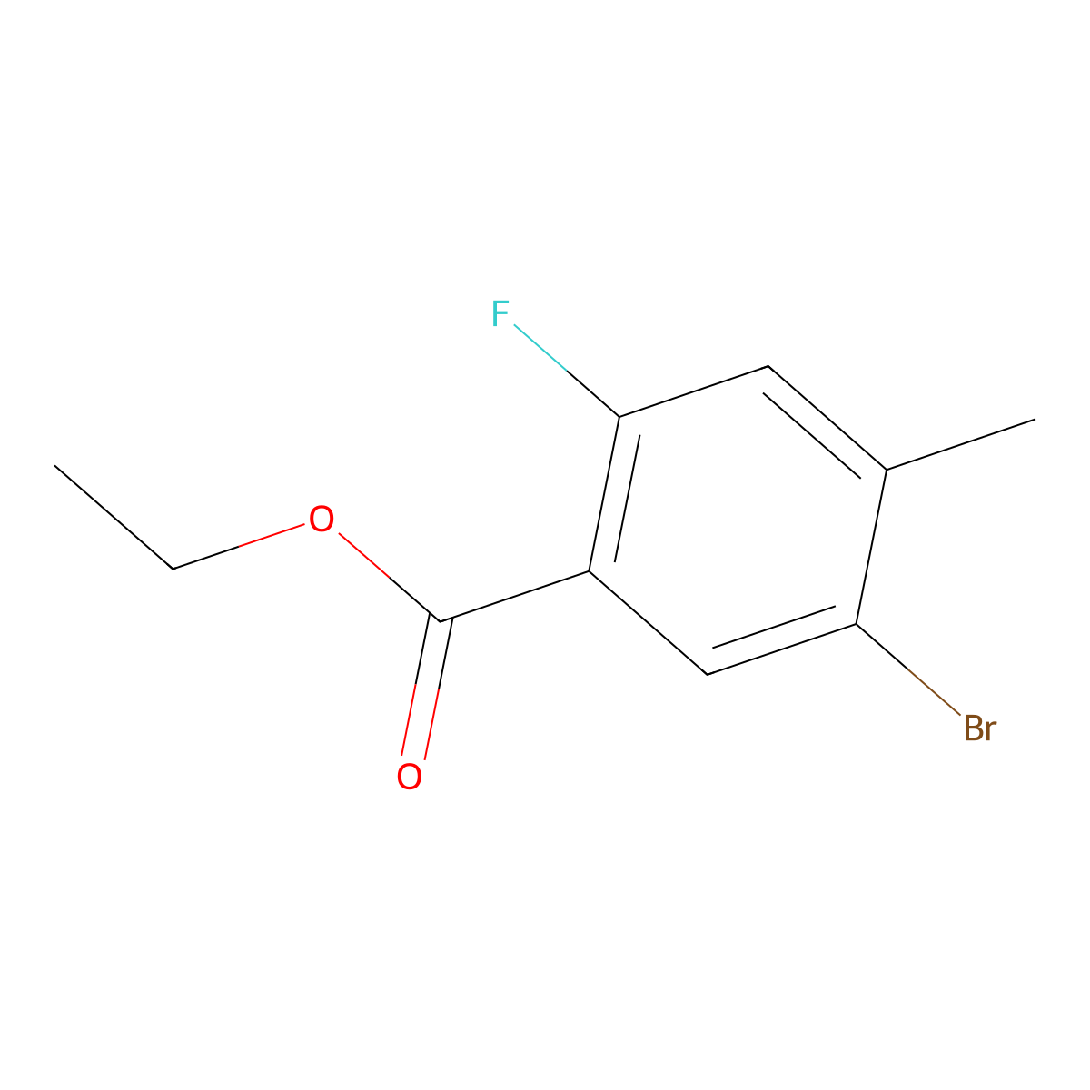 Ethyl 5-bromo-2-fluoro-4-methylbenzoate molecular structure, CAS 1445967-31-6
