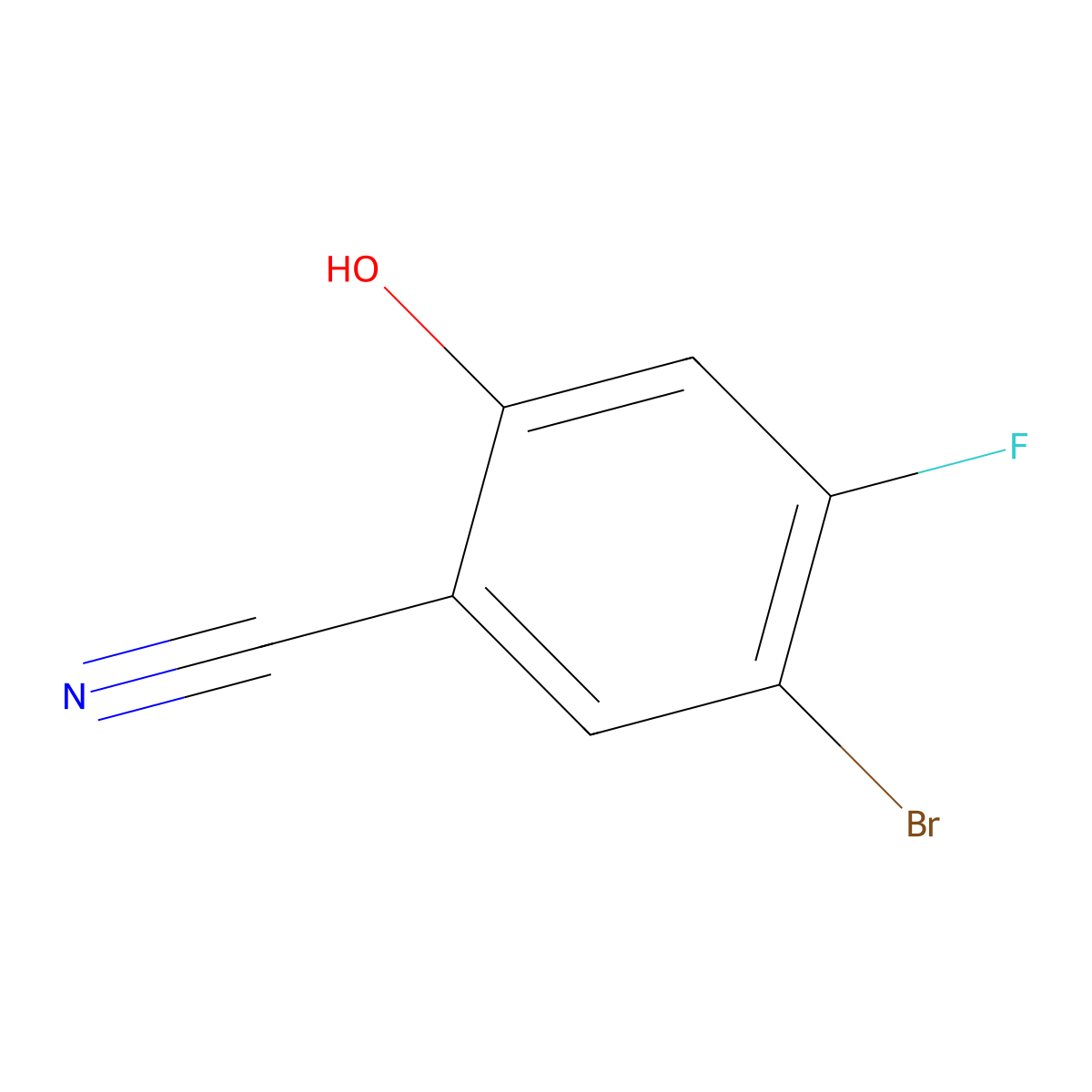 5-Bromo-4-fluoro-2-hydroxybenzonitrile molecular structure, CAS 1445967-94-1