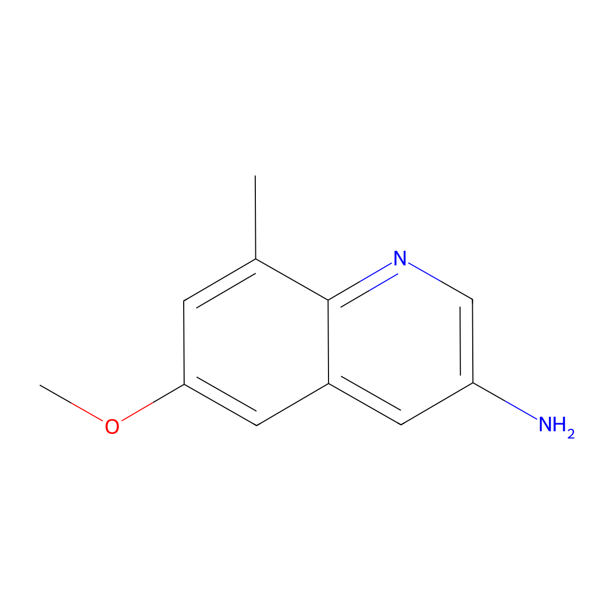6-Methoxy-8-methylquinolin-3-amine molecular structure, CAS 1445976-28-2