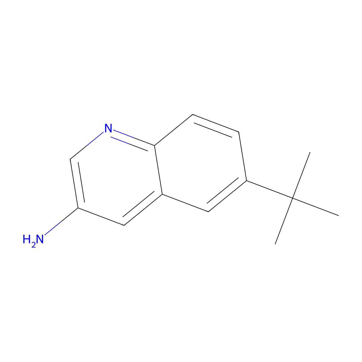 6-Tert-butylquinolin-3-amine molecular structure, CAS 1445976-59-9