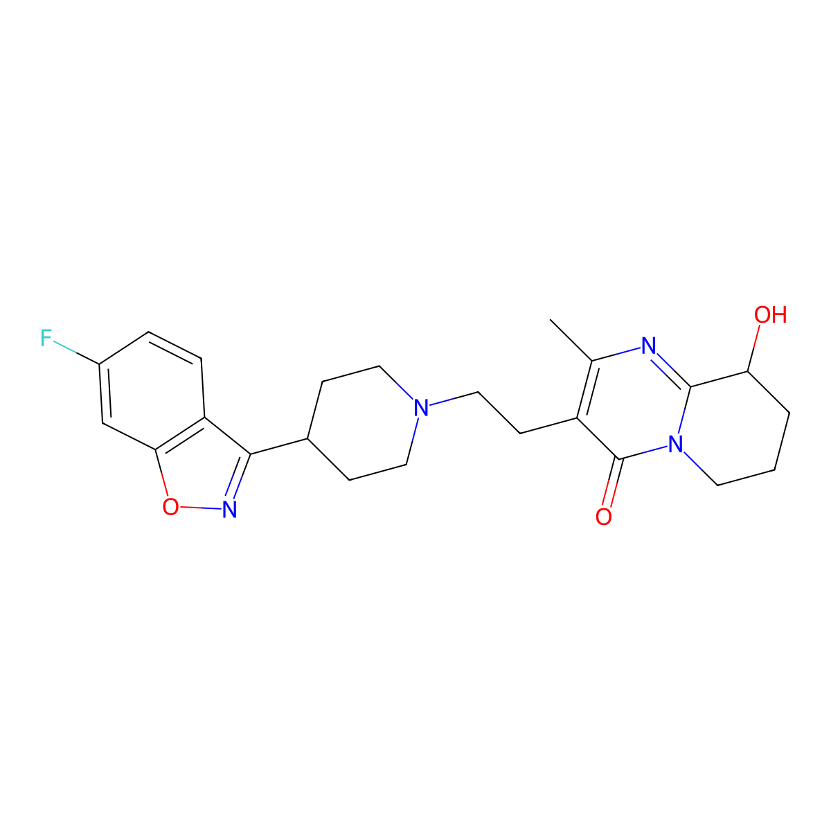 Paliperidone molecular structure, CAS 144598-75-4