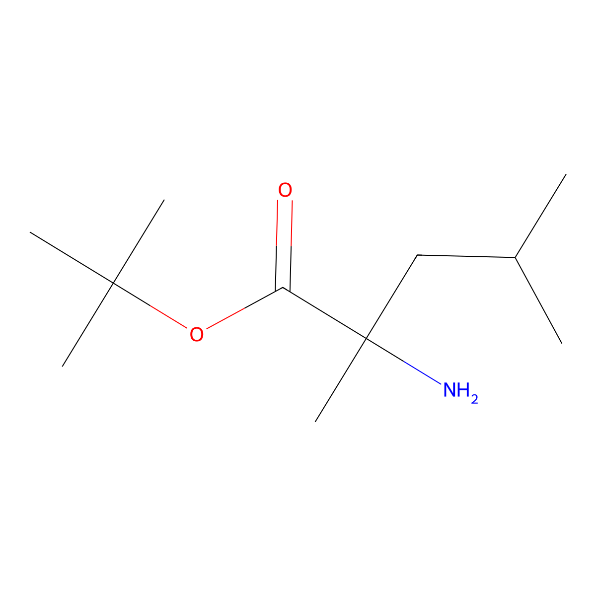 tert-Butyl 2-amino-2,4-dimethylpentanoate molecular structure, CAS 1445986-90-2