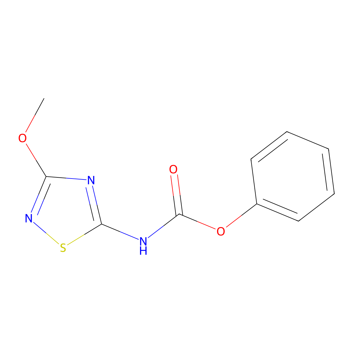 Phenyl (3-methoxy-1,2,4-thiadiazol-5-yl)carbamate molecular structure, CAS 1445988-32-8