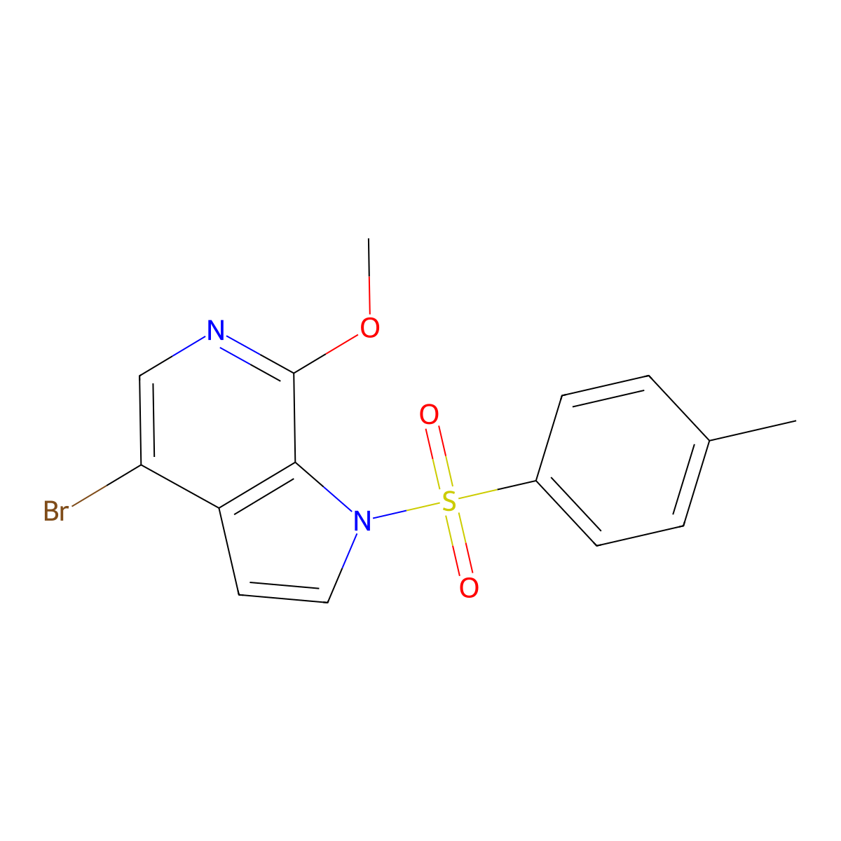 4-bromo-7-methoxy-1-tosyl-1H-pyrrolo[2,3-c]pyridine molecular structure, CAS 1445993-85-0