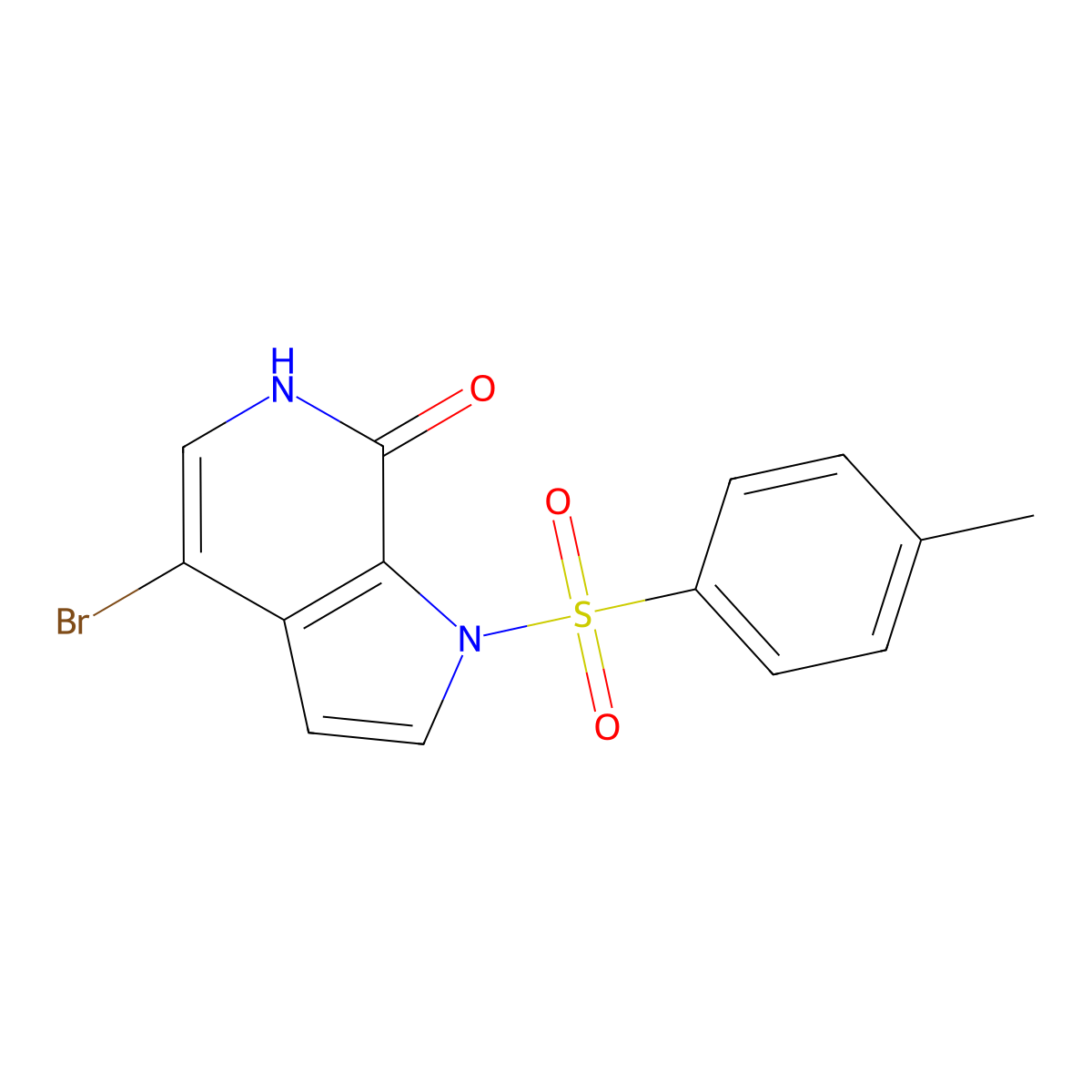 4-bromo-1-tosyl-1H-pyrrolo[2,3-c]pyridin-7(6H)-one molecular structure, CAS 1445993-86-1