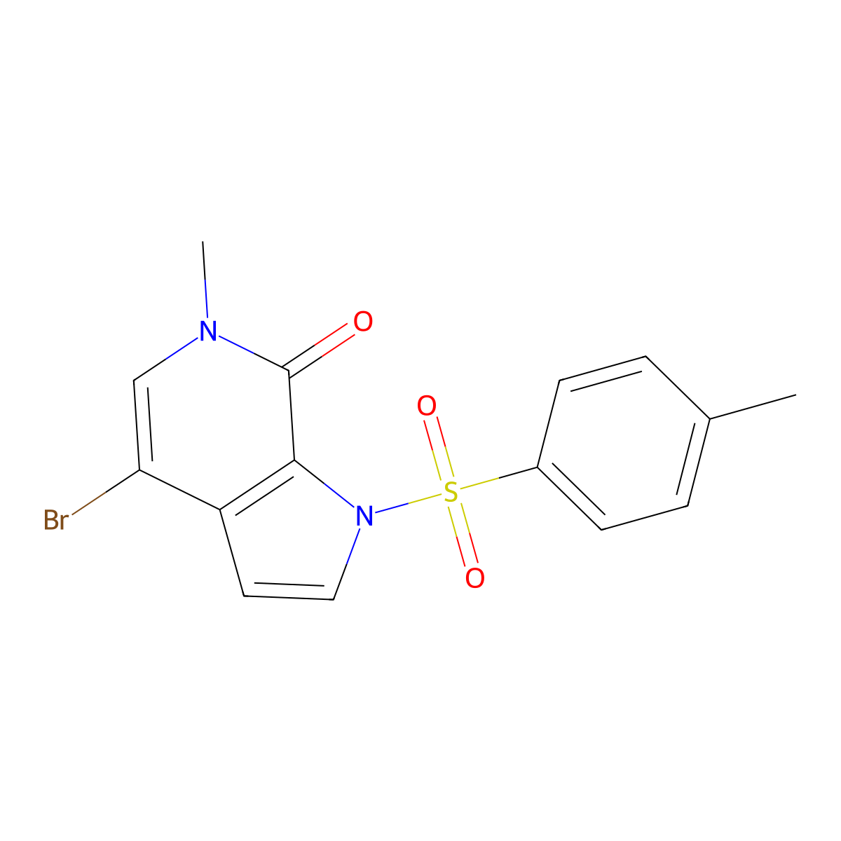 4-Bromo-1,6-dihydro-6-methyl-1-((4-methylphenyl)sulfonyl)-7H-pyrrolo(2,3-c)pyridin-7-one molecular structure, CAS 1445993-87-2