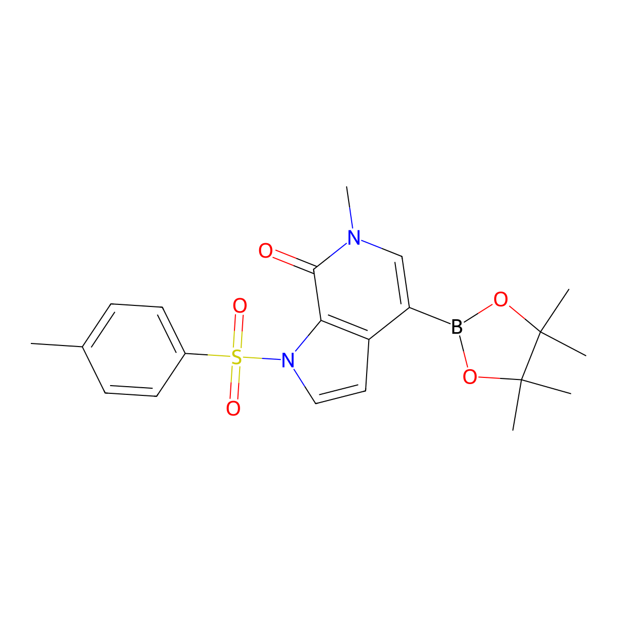 6-methyl-4-(4,4,5,5-tetramethyl-1,3,2-dioxaborolan-2-yl)-1-tosyl-1H-pyrrolo[2,3-c]pyridin-7(6H)-one molecular structure, CAS 1445993-89-4