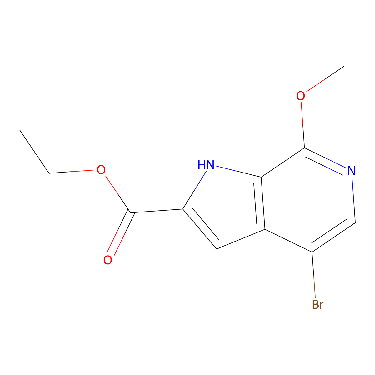 ethyl 4-bromo-7-methoxy-1H-pyrrolo[2,3-c]pyridine-2-carboxylate molecular structure, CAS 1445993-98-5