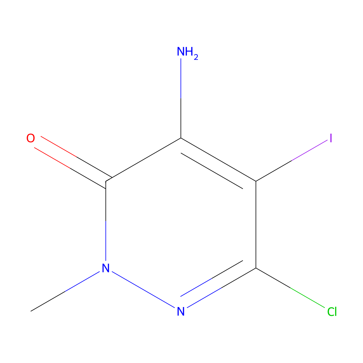 4-amino-6-chloro-5-iodo-2-methylpyridazin-3(2H)-one molecular structure, CAS 1445994-01-3