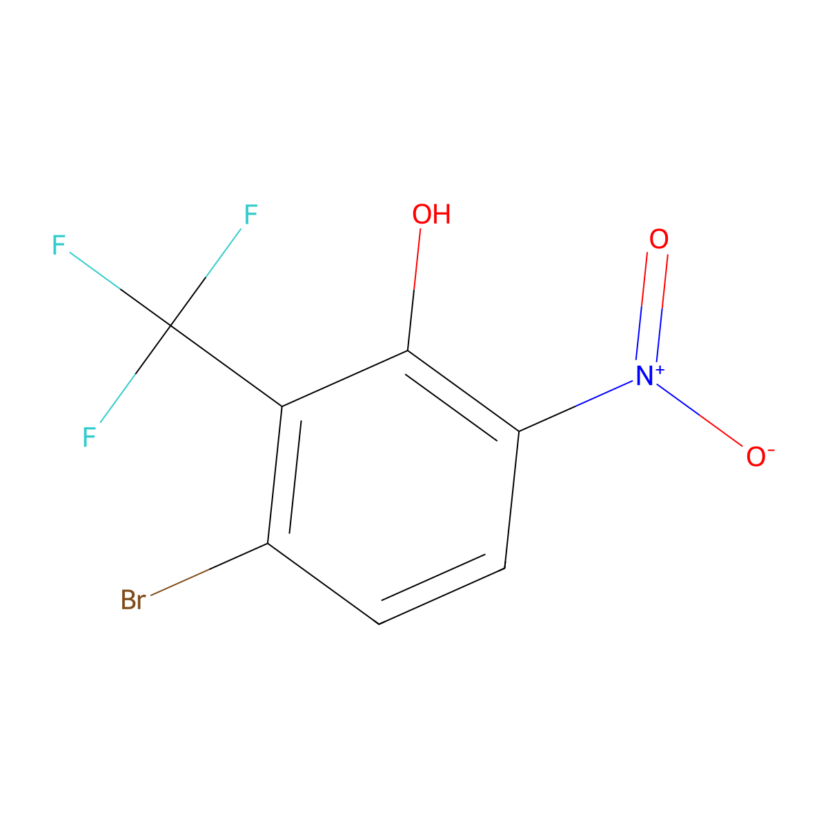 3-Bromo-6-nitro-2-(trifluoromethyl)phenol molecular structure, CAS 1445995-70-9