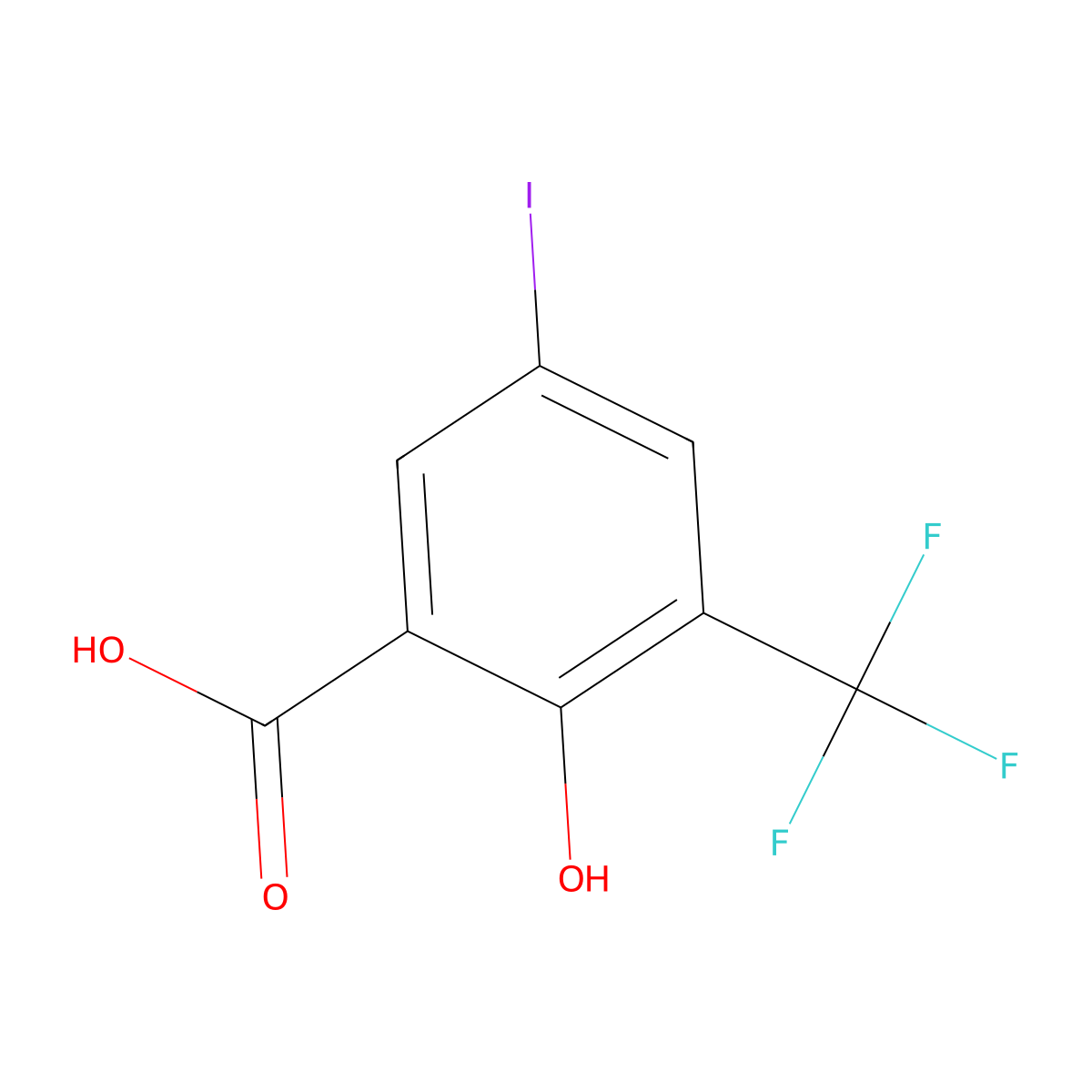 2-Hydroxy-5-iodo-3-(trifluoromethyl)benzoic acid molecular structure, CAS 1445995-72-1