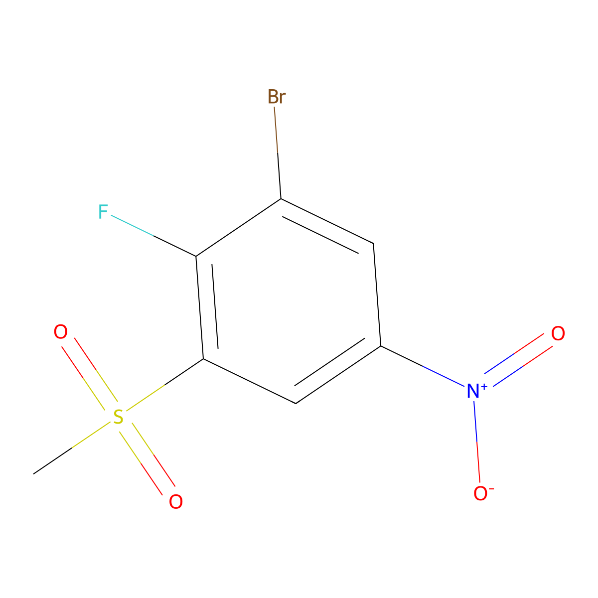 3-Bromo-2-fluoro-5-nitrophenyl methyl sulphone molecular structure, CAS 1445995-73-2